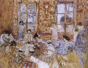 Edouard Vuillard Naked girls sitting on the sofa oil